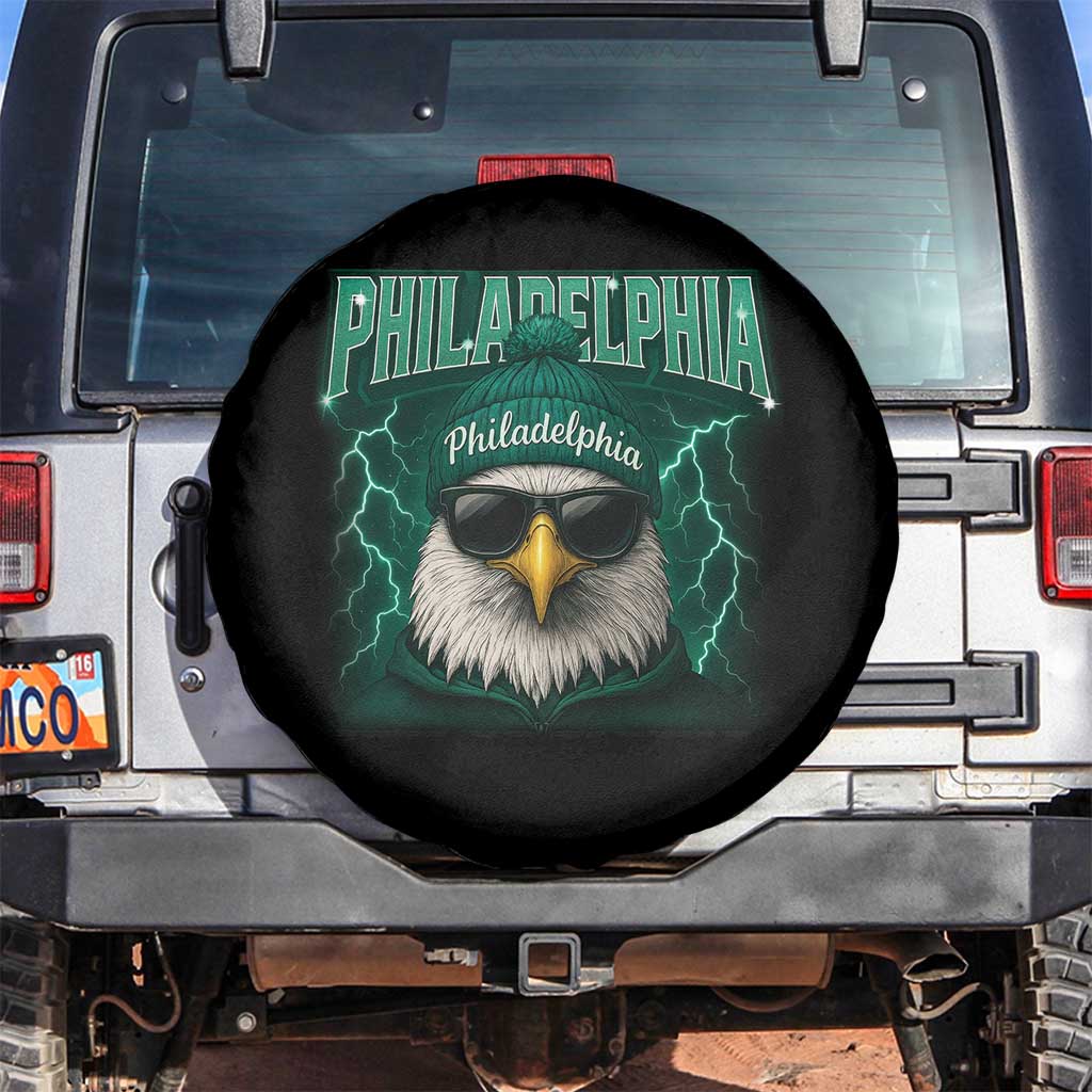 Philadelphia Fan Spare Tire Cover Retro Eagle Bootleg Sports Fan TS10 No hole Black Print Your Wear