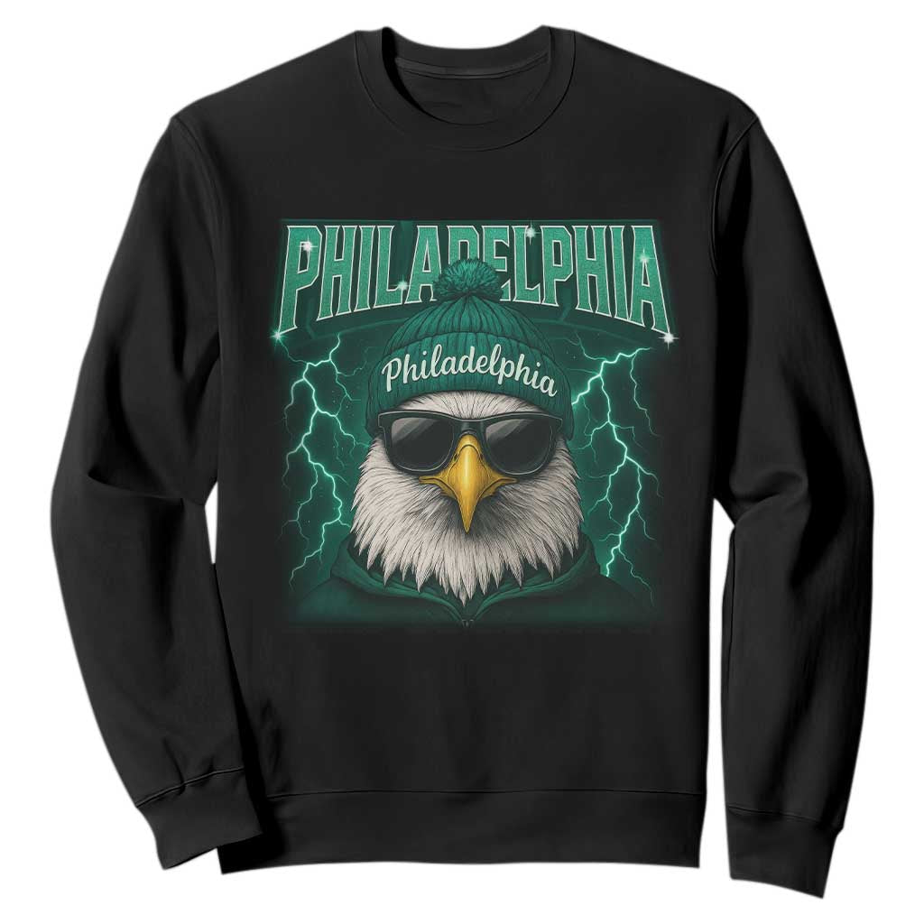 Philadelphia Fan Sweatshirt Retro Eagle Bootleg Sports Fan TS10 Black Print Your Wear