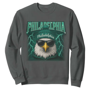 Philadelphia Fan Sweatshirt Retro Eagle Bootleg Sports Fan TS10 Dark Heather Print Your Wear