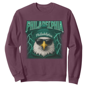 Philadelphia Fan Sweatshirt Retro Eagle Bootleg Sports Fan TS10 Maroon Print Your Wear