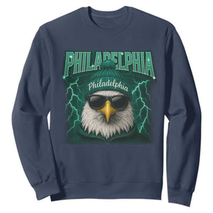 Philadelphia Fan Sweatshirt Retro Eagle Bootleg Sports Fan TS10 Navy Print Your Wear