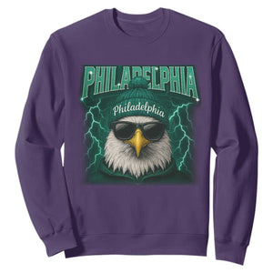 Philadelphia Fan Sweatshirt Retro Eagle Bootleg Sports Fan TS10 Purple Print Your Wear