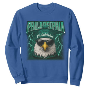 Philadelphia Fan Sweatshirt Retro Eagle Bootleg Sports Fan TS10 Royal Blue Print Your Wear