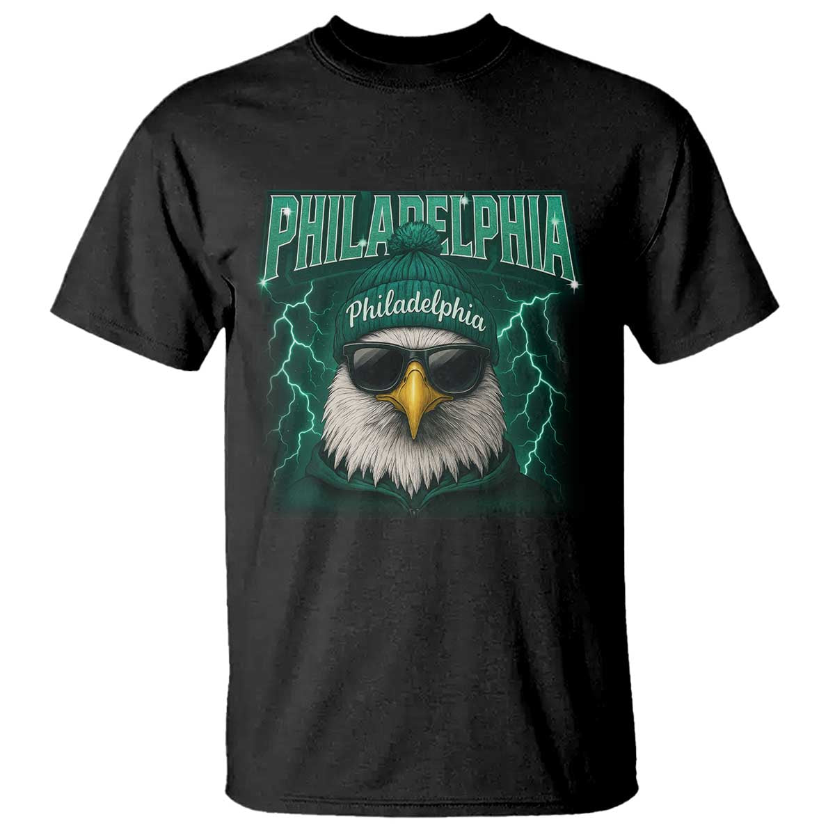 Philadelphia Fan T Shirt Retro Eagle Bootleg Sports Fan TS10 Black Print Your Wear