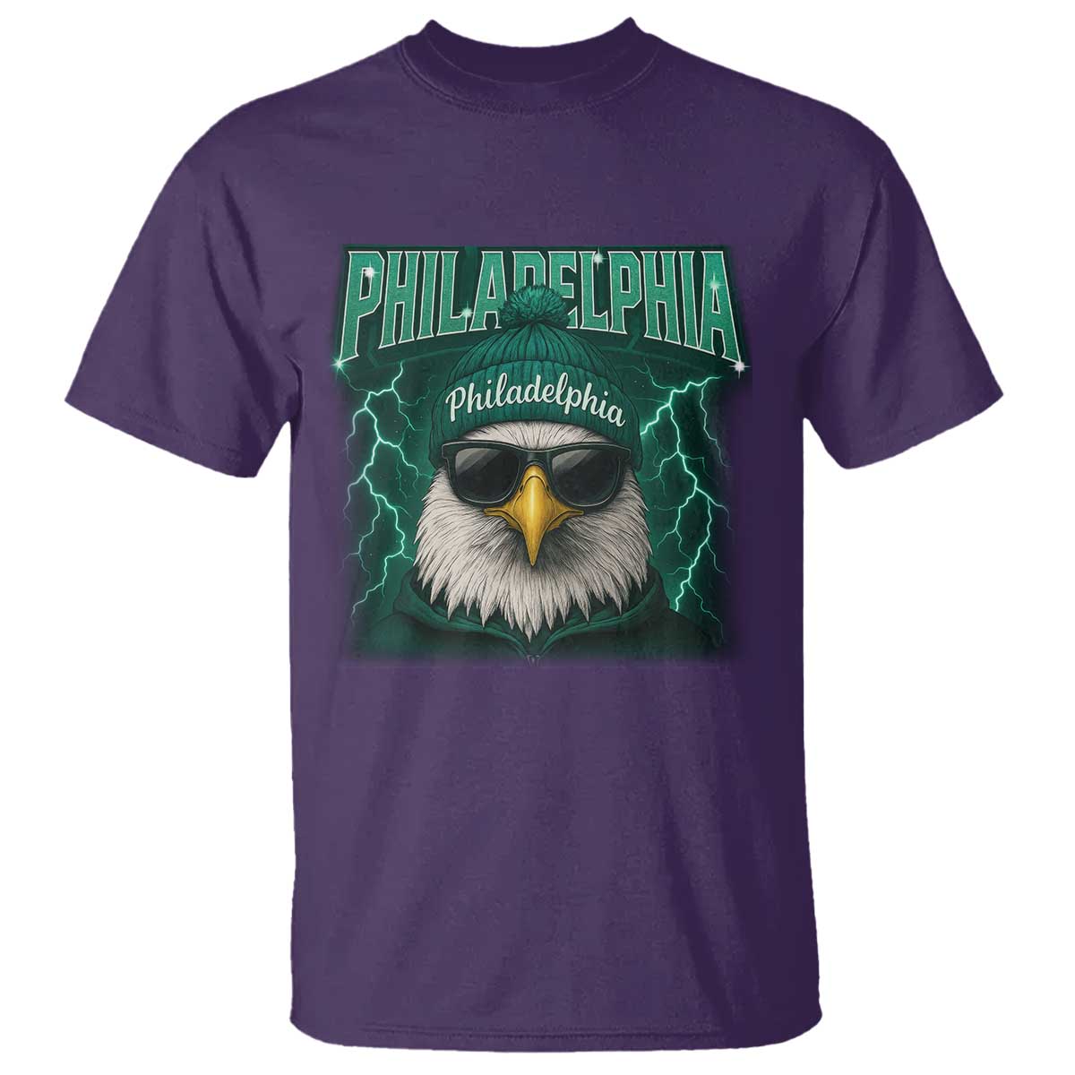 Philadelphia Fan T Shirt Retro Eagle Bootleg Sports Fan TS10 Purple Print Your Wear