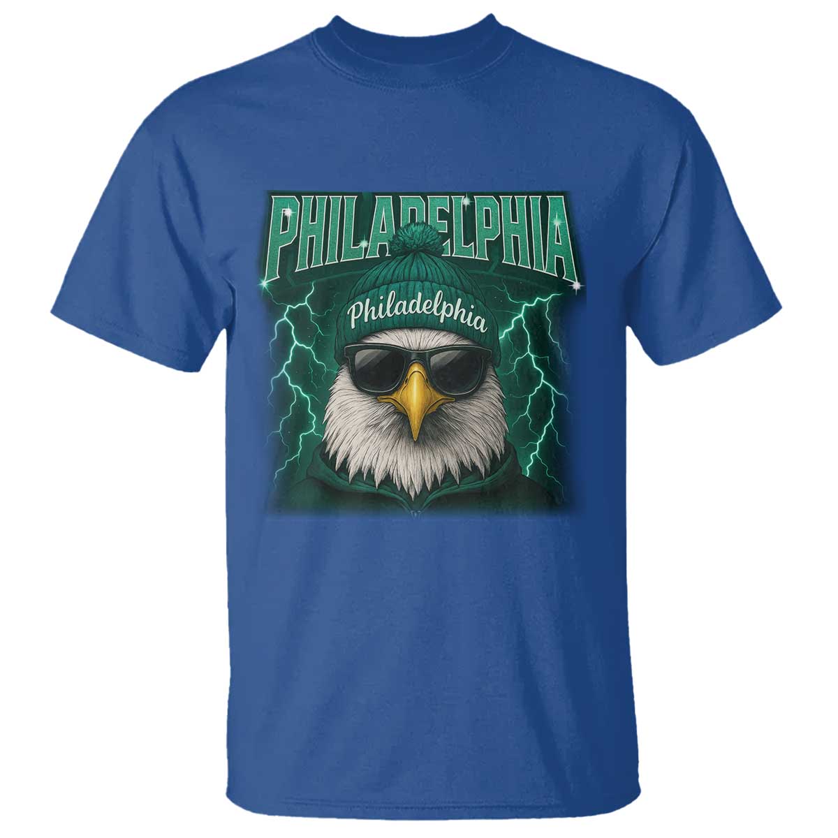 Philadelphia Fan T Shirt Retro Eagle Bootleg Sports Fan TS10 Royal Blue Print Your Wear