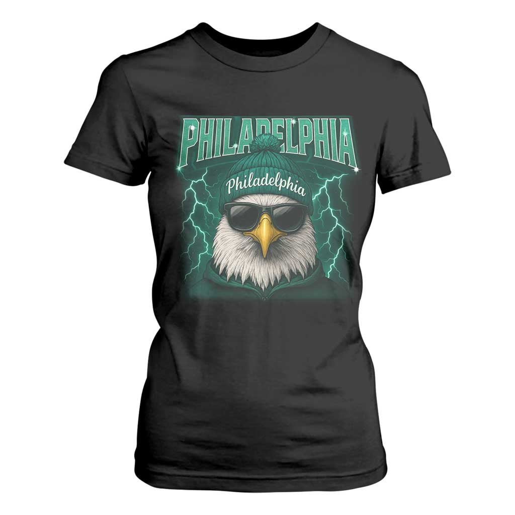 Philadelphia Fan T Shirt For Women Retro Eagle Bootleg Sports Fan TS10 Black Print Your Wear