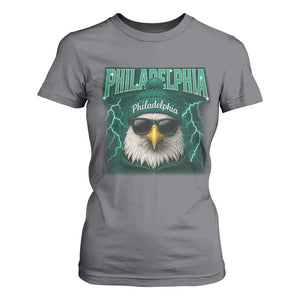 Philadelphia Fan T Shirt For Women Retro Eagle Bootleg Sports Fan TS10 Charcoal Print Your Wear