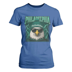 Philadelphia Fan T Shirt For Women Retro Eagle Bootleg Sports Fan TS10 Royal Blue Print Your Wear