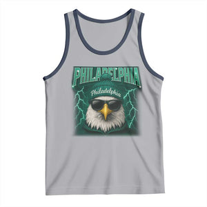 Philadelphia Fan Tank Top Retro Eagle Bootleg Sports Fan TS10 Athletic Heather Navy Print Your Wear