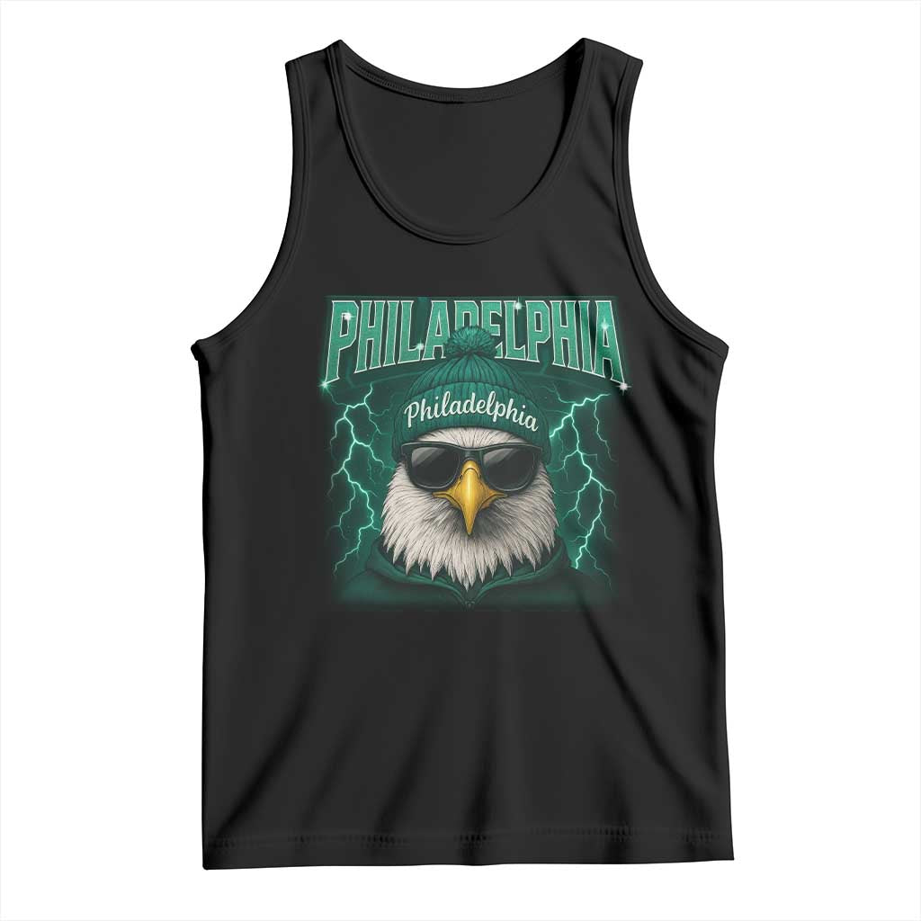 Philadelphia Fan Tank Top Retro Eagle Bootleg Sports Fan TS10 Black Print Your Wear