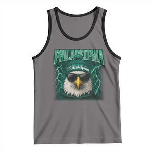 Philadelphia Fan Tank Top Retro Eagle Bootleg Sports Fan TS10 Deep Heather Black Print Your Wear