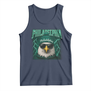 Philadelphia Fan Tank Top Retro Eagle Bootleg Sports Fan TS10 Navy Print Your Wear