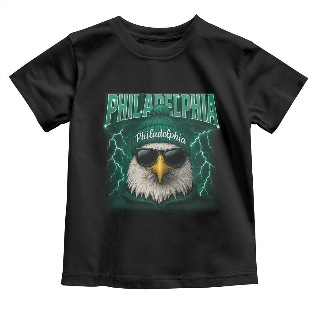 Philadelphia Fan Toddler T Shirt Retro Eagle Bootleg Sports Fan TS10 Black Print Your Wear