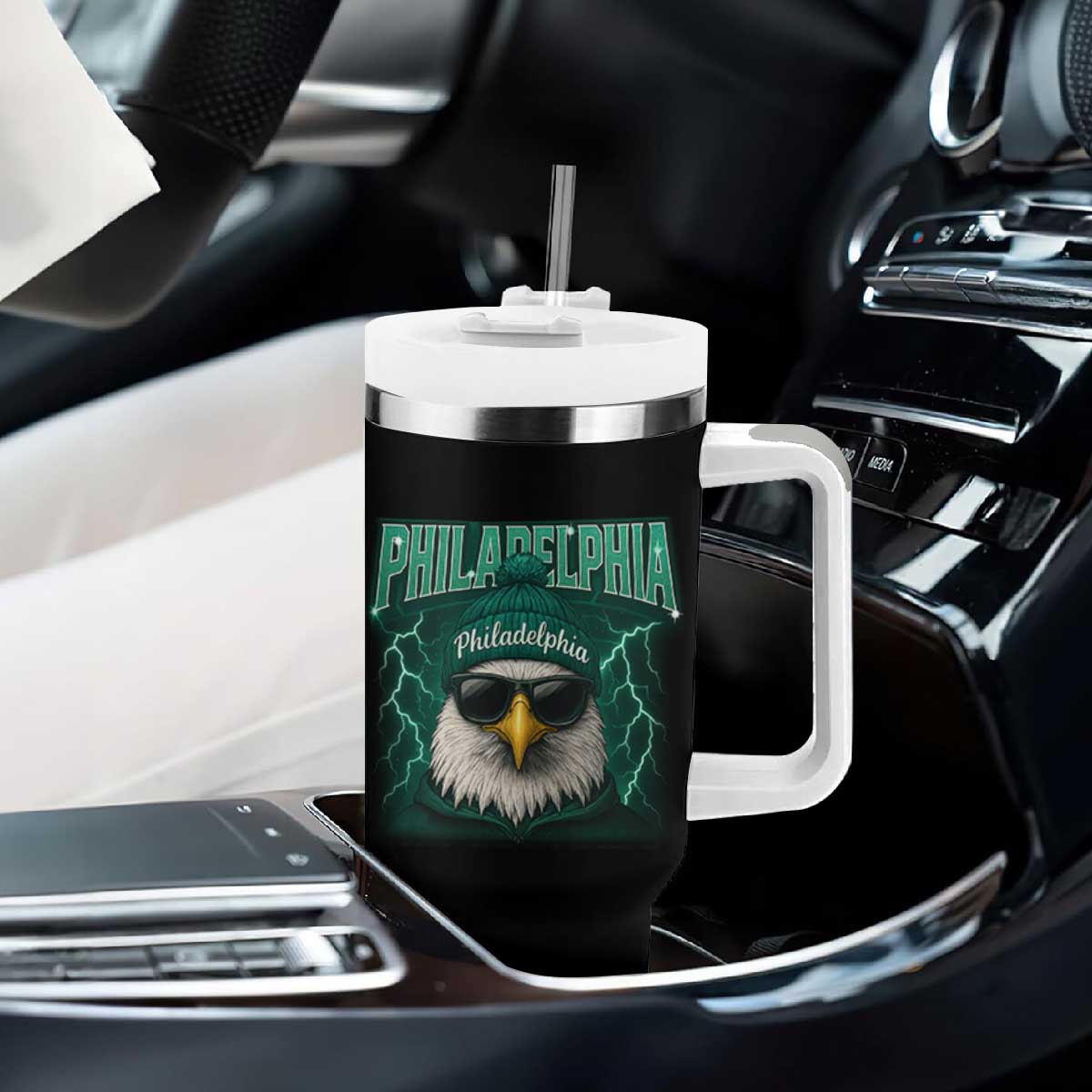 Philadelphia Fan Tumbler With Handle Retro Eagle Bootleg Sports Fan TS10 Print Your Wear