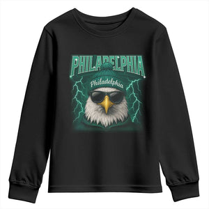 Philadelphia Fan Youth Sweatshirt Retro Eagle Bootleg Sports Fan TS10 Black Print Your Wear