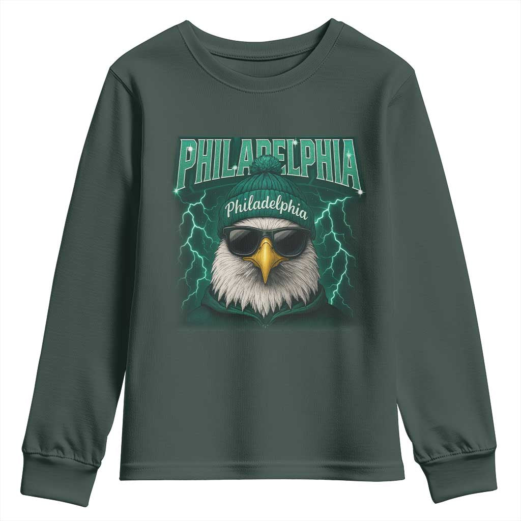 EF Game Day Youth Sweatshirt Retro Bootleg Sports Fan TS10 Dark Forest Green Print Your Wear