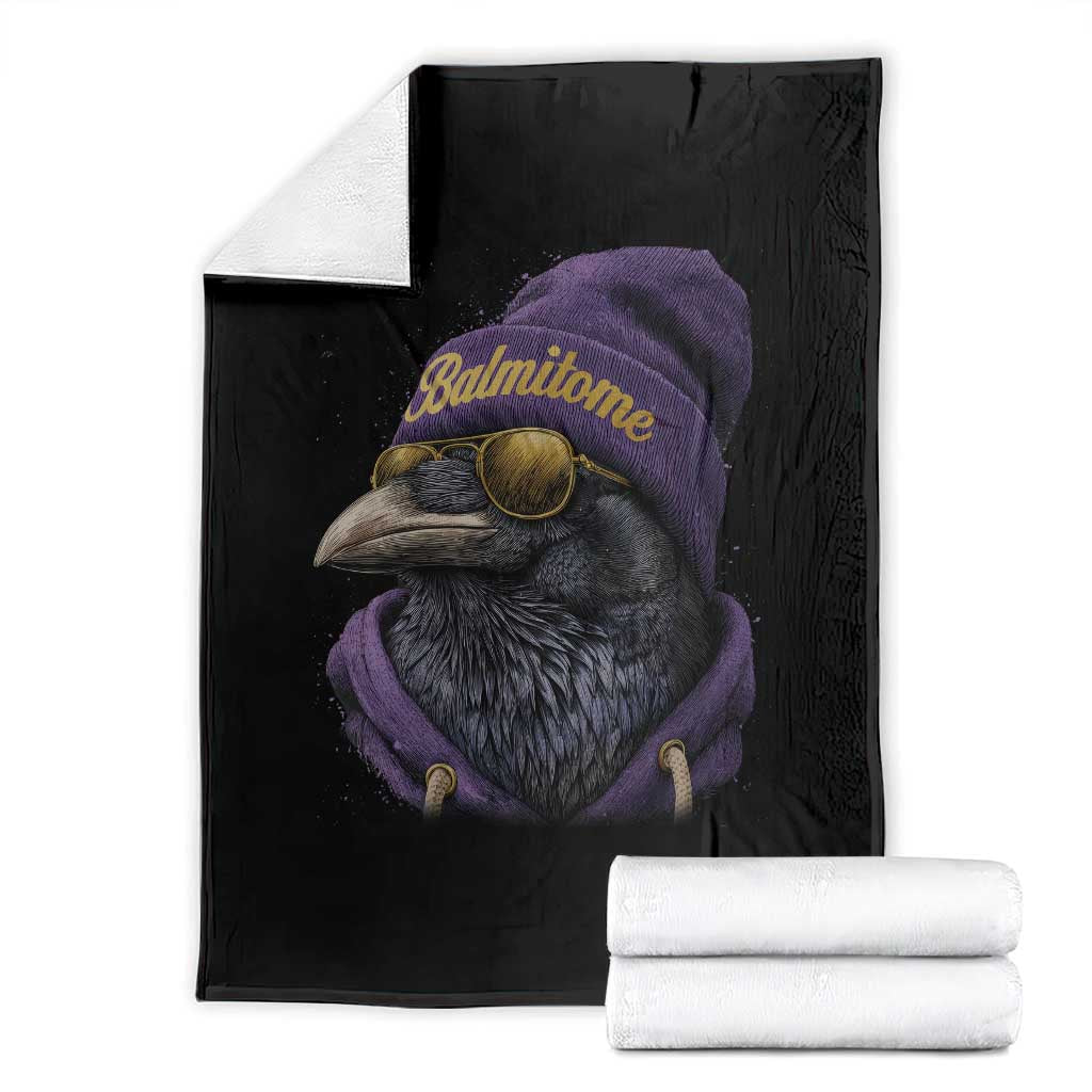 Baltimore Throw Blanket Vintage Maryland Edgar Allan Poe Raven Game Day TS10 Black Print Your Wear