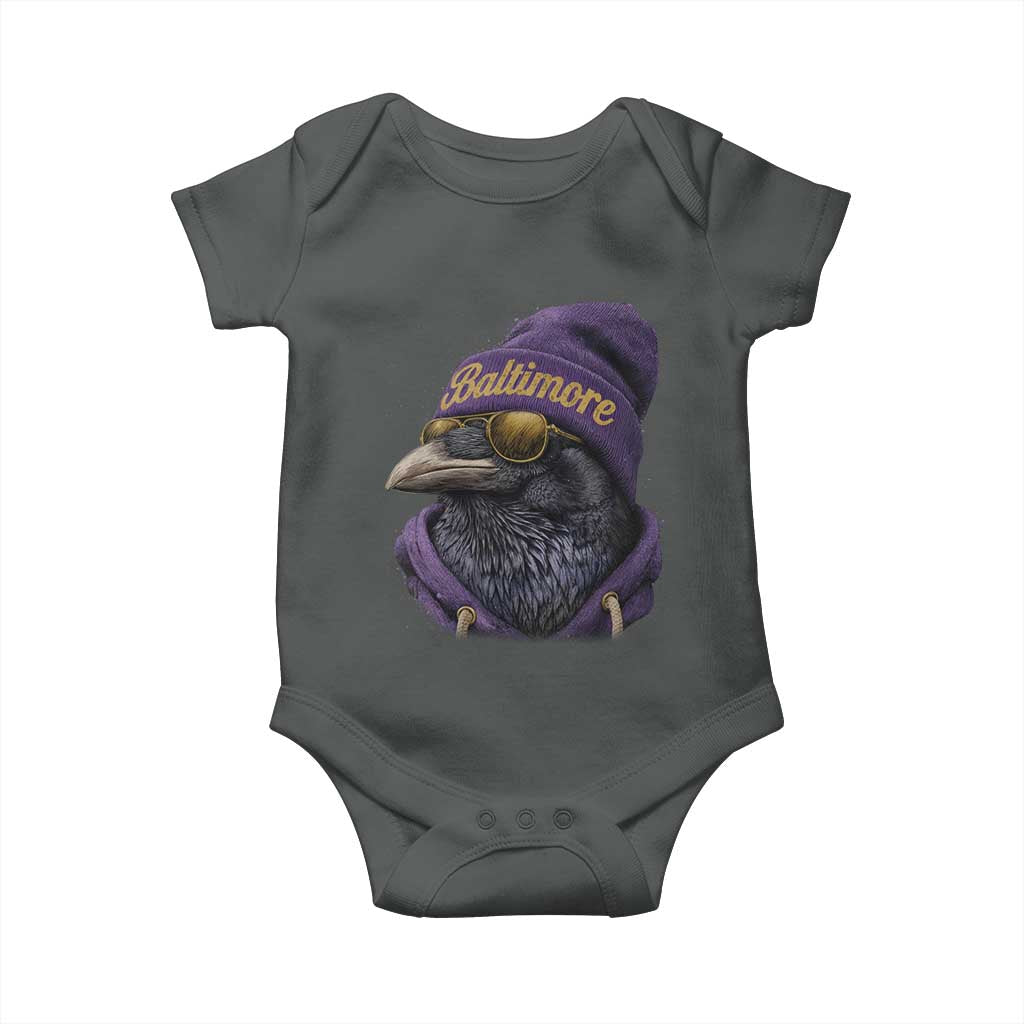 RF Football Lover Baby Onesie Vintage Maryland Edgar Allan Poe The Flock Game Day TS10 Dark Heather Print Your Wear