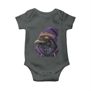 RF Football Lover Baby Onesie Vintage Maryland Edgar Allan Poe The Flock Game Day TS10 Dark Heather Print Your Wear