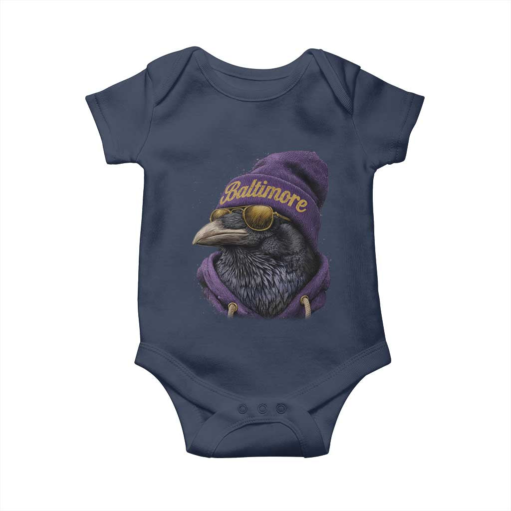 RF Football Lover Baby Onesie Vintage Maryland Edgar Allan Poe The Flock Game Day TS10 Navy Print Your Wear