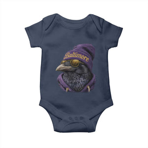 RF Football Lover Baby Onesie Vintage Maryland Edgar Allan Poe The Flock Game Day TS10 Navy Print Your Wear