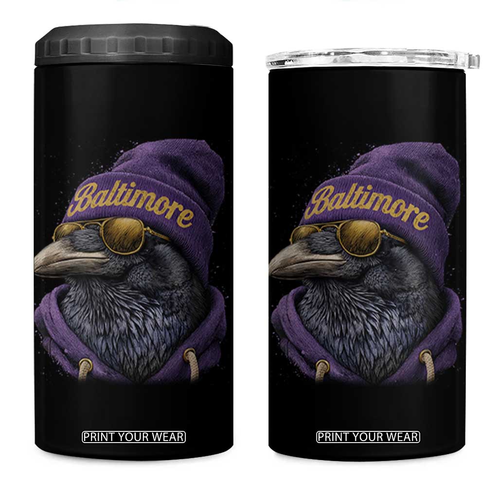 RF Football Lover 4 in 1 Can Cooler Tumbler Vintage Maryland Edgar Allan Poe The Flock Game Day TS10 One Size: 16 oz Black Print Your Wear