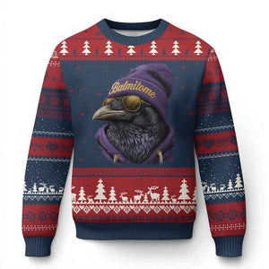 Baltimore Ugly Christmas Sweater Vintage Maryland Edgar Allan Poe Raven Game Day TS10 Navy Red Print Your Wear