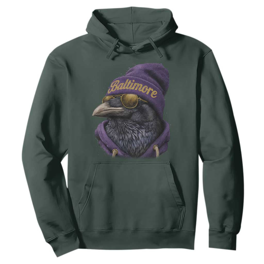 RF Football Lover Hoodie Vintage Maryland Edgar Allan Poe The Flock Game Day TS10 Dark Forest Green Print Your Wear
