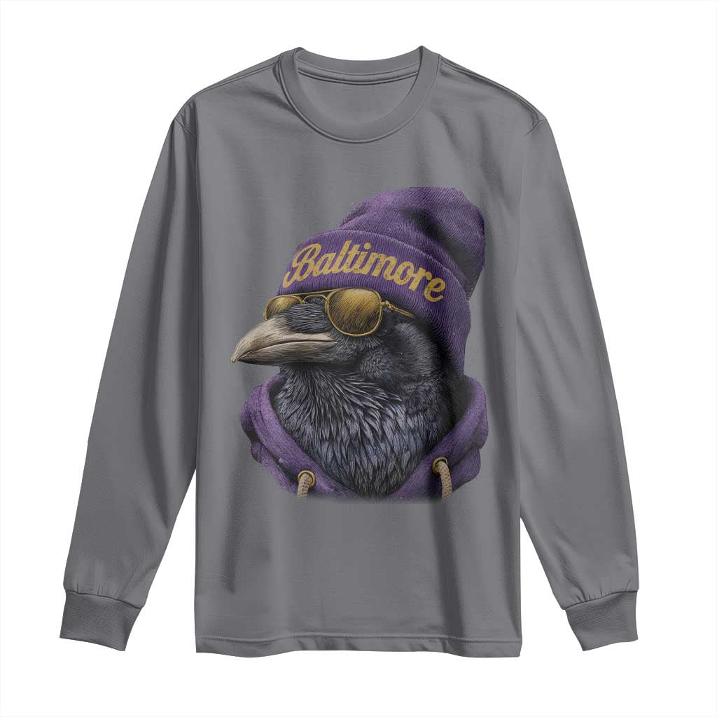 RF Football Lover Long Sleeve Shirt Vintage Maryland Edgar Allan Poe The Flock Game Day TS10 Charcoal Print Your Wear