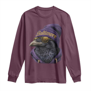 RF Football Lover Long Sleeve Shirt Vintage Maryland Edgar Allan Poe The Flock Game Day TS10 Maroon Print Your Wear
