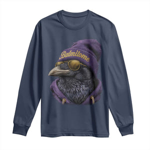 Baltimore Long Sleeve Shirt Vintage Maryland Edgar Allan Poe Raven Game Day TS10 Navy Print Your Wear