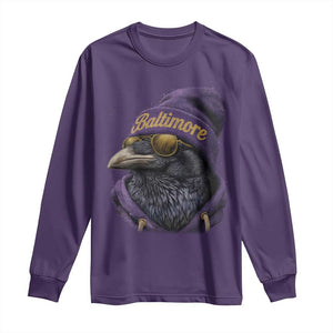 RF Football Lover Long Sleeve Shirt Vintage Maryland Edgar Allan Poe The Flock Game Day TS10 Purple Print Your Wear
