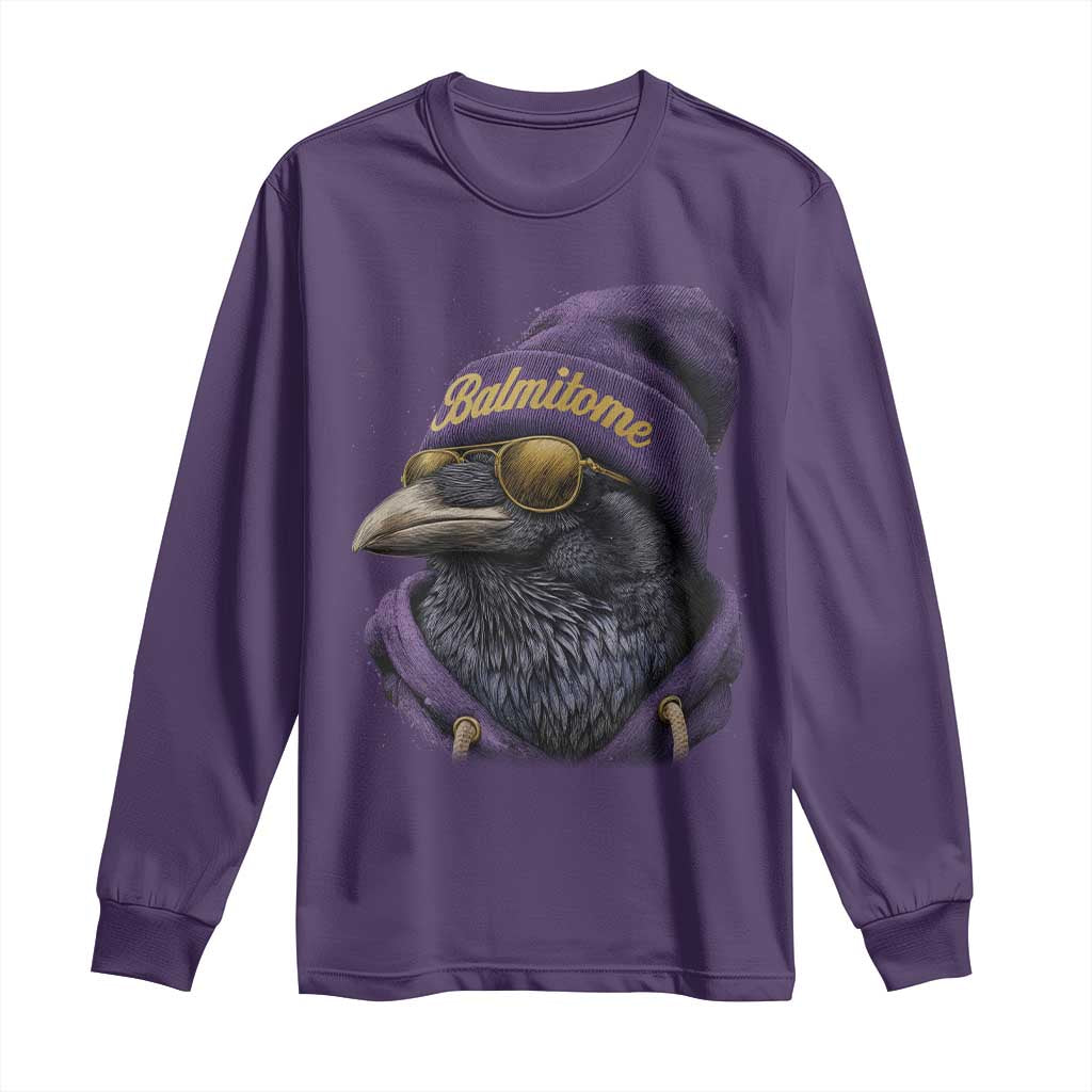 Baltimore Long Sleeve Shirt Vintage Maryland Edgar Allan Poe Raven Game Day TS10 Purple Print Your Wear
