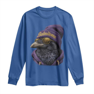 Baltimore Long Sleeve Shirt Vintage Maryland Edgar Allan Poe Raven Game Day TS10 Royal Blue Print Your Wear