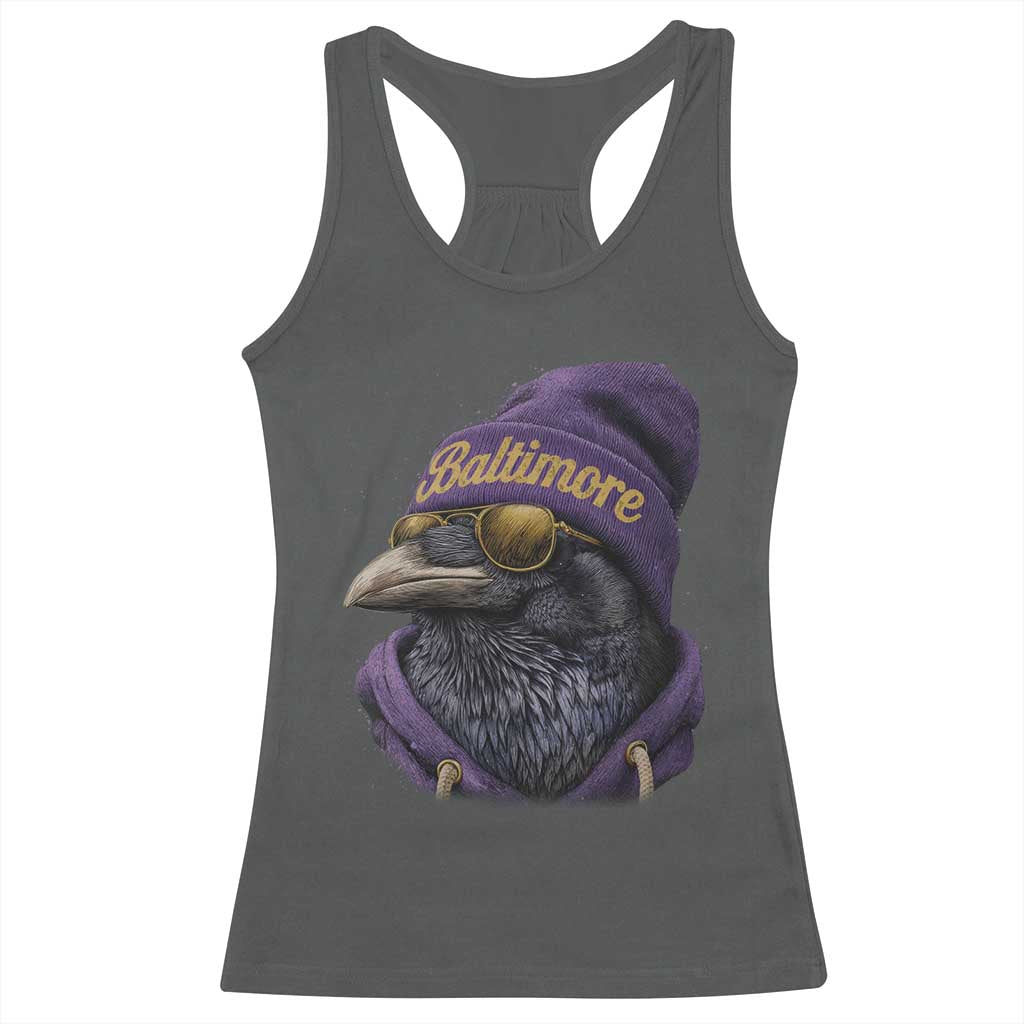 RF Football Lover Racerback Tank Top Vintage Maryland Edgar Allan Poe The Flock Game Day TS10 Dark Heather Print Your Wear