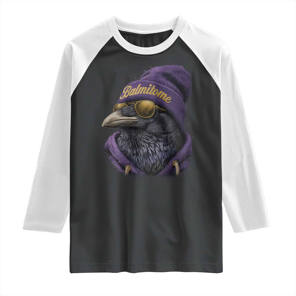 Baltimore Raglan Shirt Vintage Maryland Edgar Allan Poe Raven Game Day TS10 Black White Print Your Wear