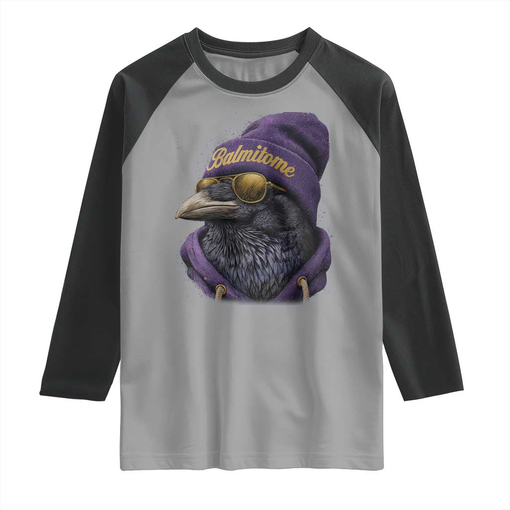 Baltimore Raglan Shirt Vintage Maryland Edgar Allan Poe Raven Game Day TS10 Sport Gray Black Print Your Wear