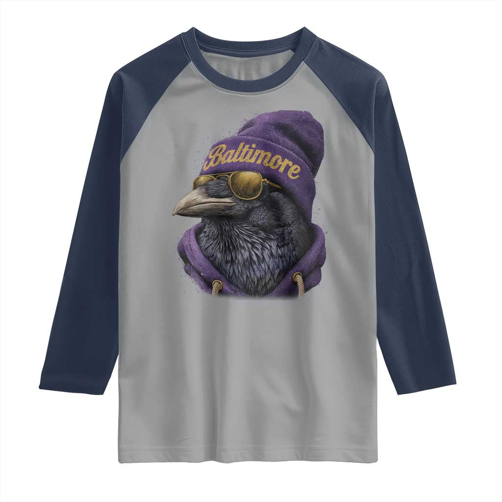 RF Football Lover Raglan Shirt Vintage Maryland Edgar Allan Poe The Flock Game Day TS10 Sport Gray Navy Print Your Wear