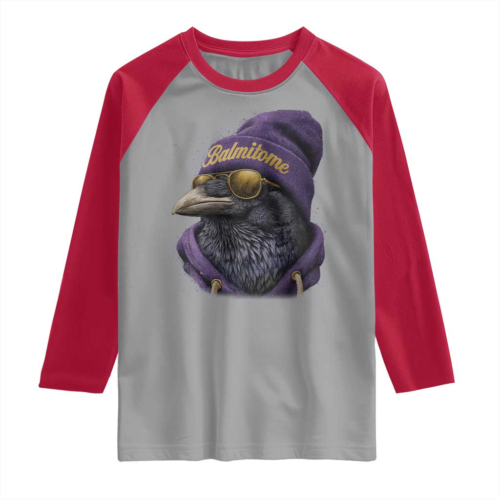 Baltimore Raglan Shirt Vintage Maryland Edgar Allan Poe Raven Game Day TS10 Sport Gray Red Print Your Wear