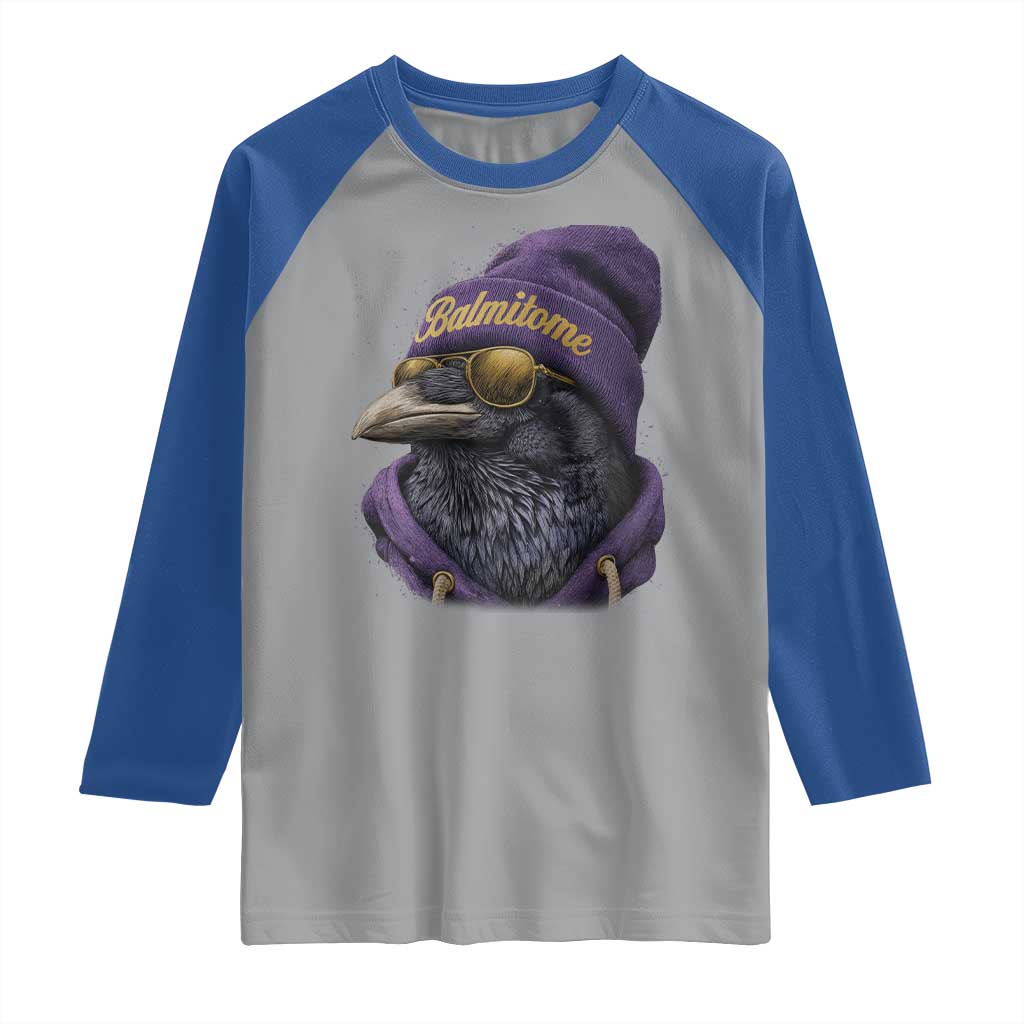 Baltimore Raglan Shirt Vintage Maryland Edgar Allan Poe Raven Game Day TS10 Sport Gray Royal Print Your Wear