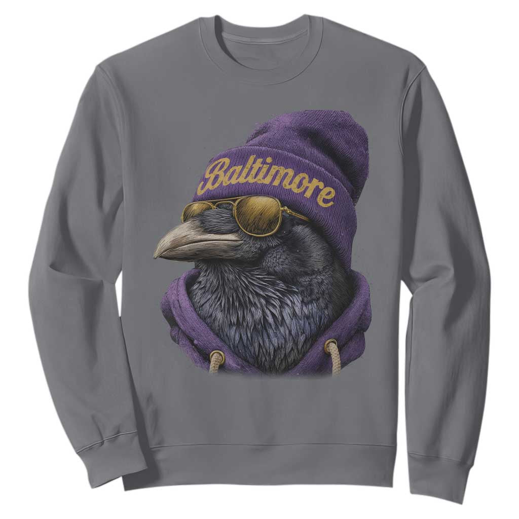 RF Football Lover Sweatshirt Vintage Maryland Edgar Allan Poe The Flock Game Day TS10 Charcoal Print Your Wear