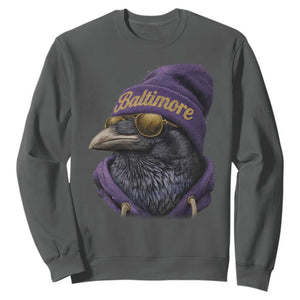 RF Football Lover Sweatshirt Vintage Maryland Edgar Allan Poe The Flock Game Day TS10 Dark Heather Print Your Wear