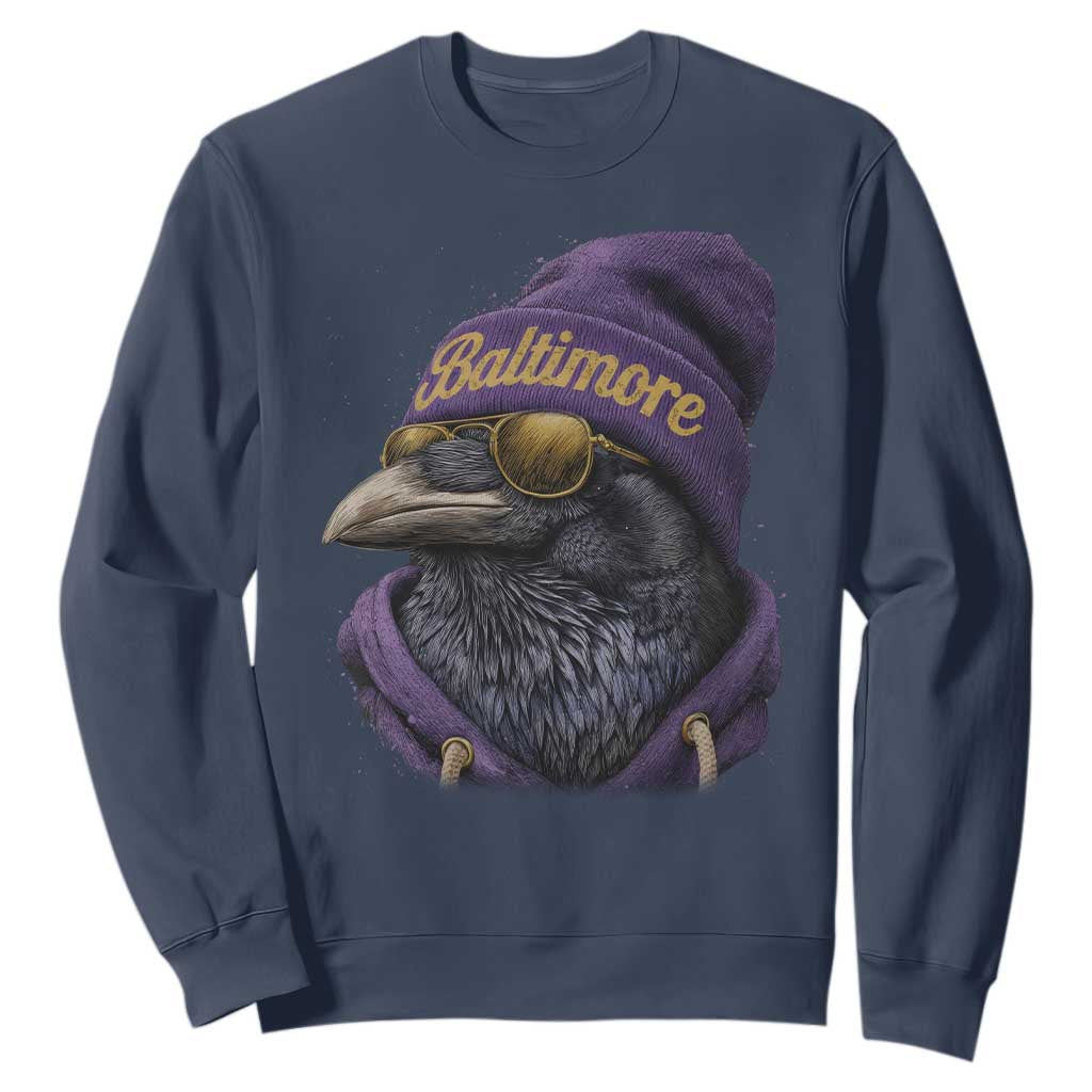 RF Football Lover Sweatshirt Vintage Maryland Edgar Allan Poe The Flock Game Day TS10 Navy Print Your Wear