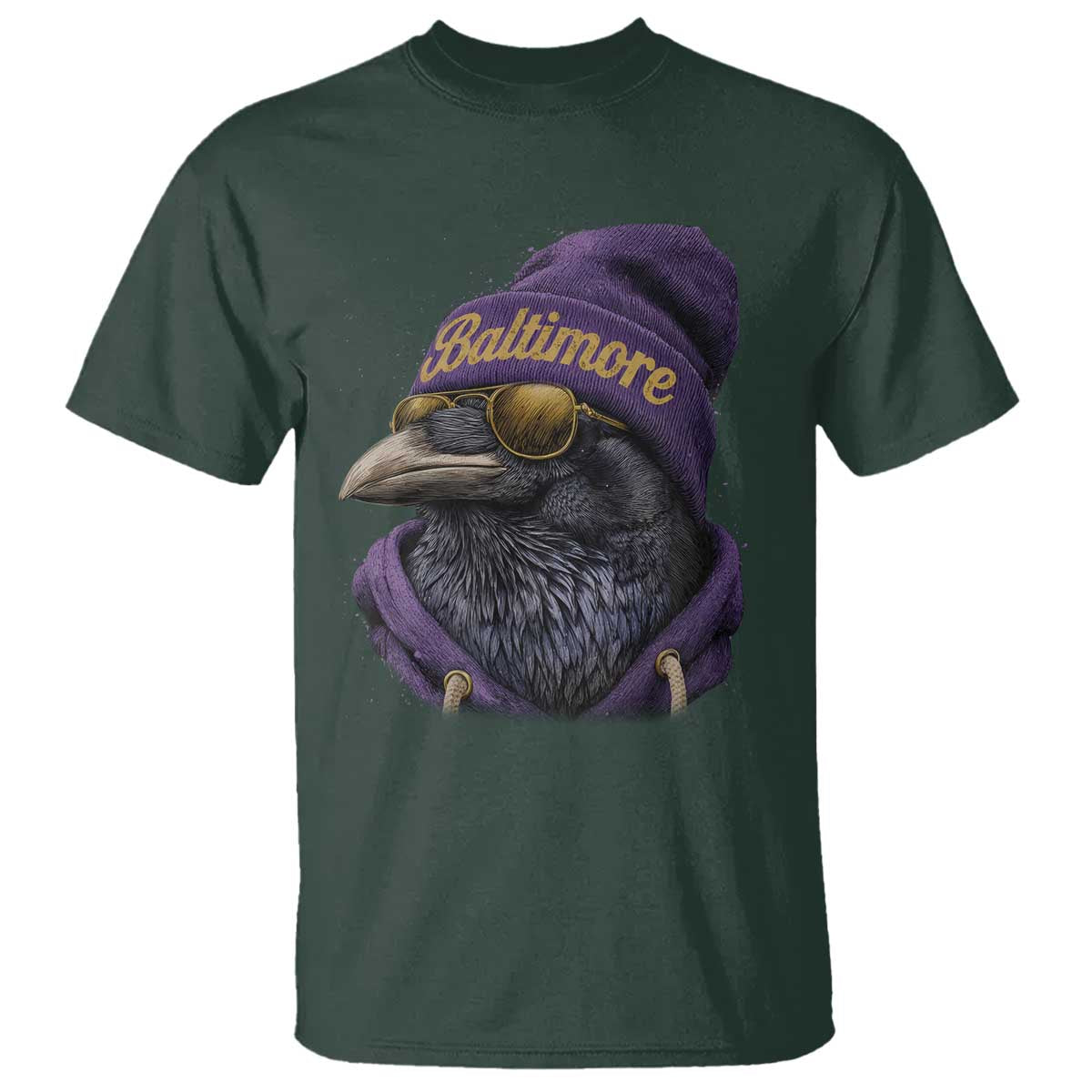 RF Football Lover T Shirt Vintage Maryland Edgar Allan Poe The Flock Game Day TS10 Dark Forest Green Print Your Wear