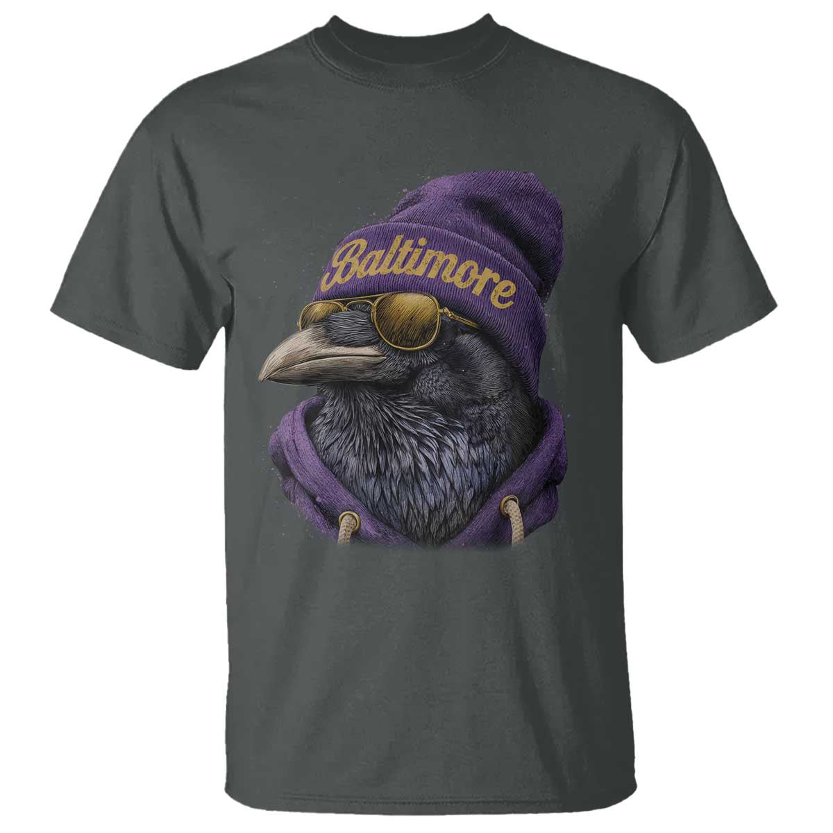 RF Football Lover T Shirt Vintage Maryland Edgar Allan Poe The Flock Game Day TS10 Dark Heather Print Your Wear