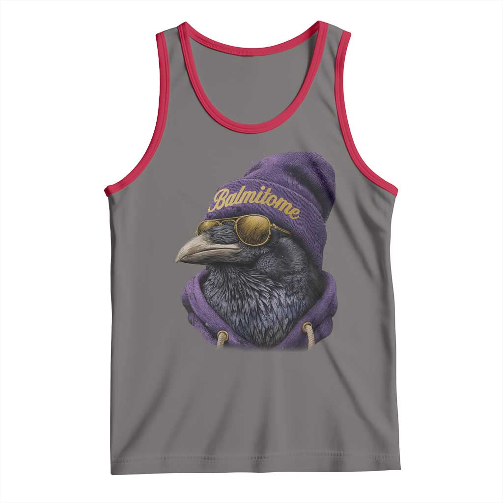 Baltimore Tank Top Vintage Maryland Edgar Allan Poe Raven Game Day TS10 Deep Heather Red Print Your Wear