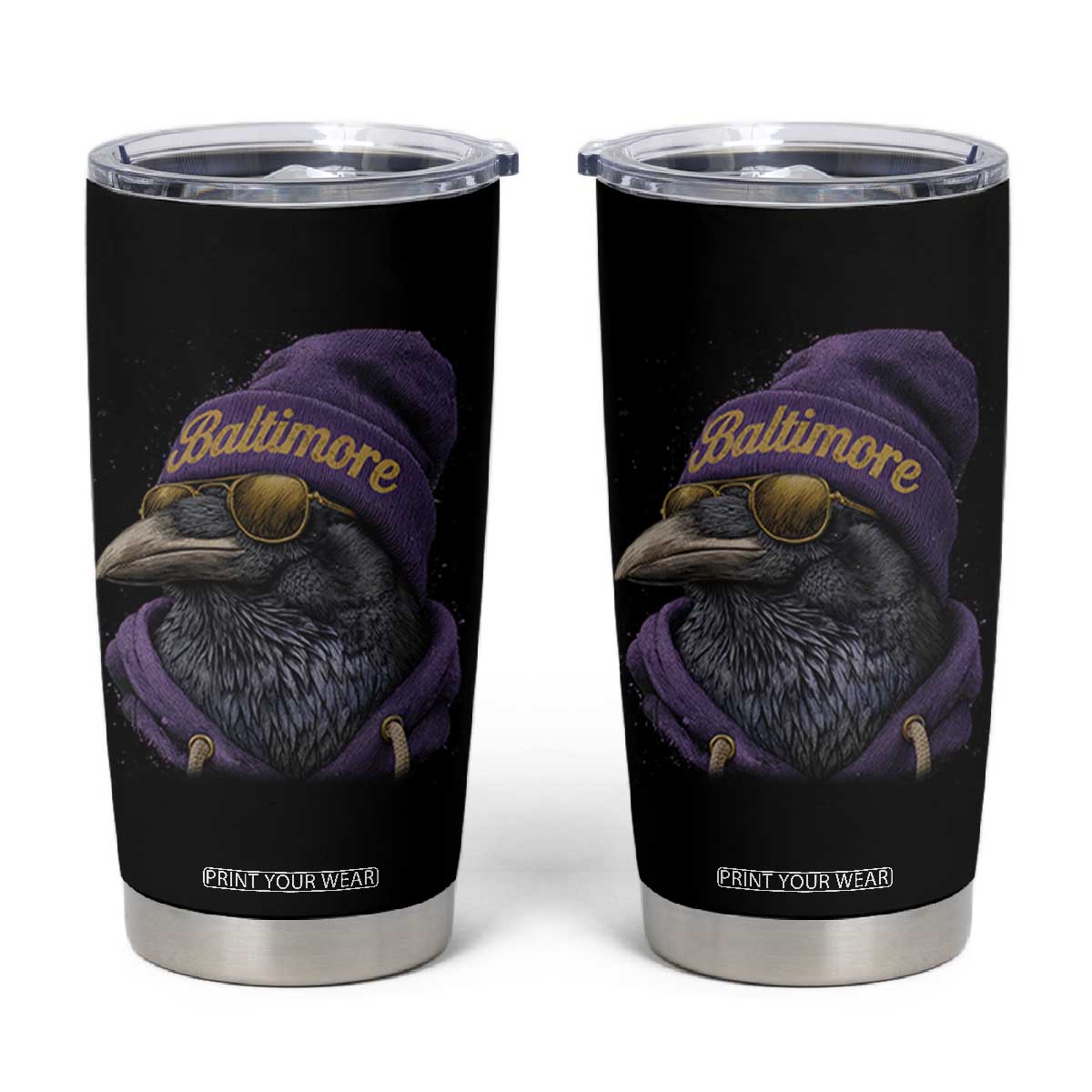 RF Football Lover Tumbler Cup Vintage Maryland Edgar Allan Poe The Flock Game Day TS10 Black Print Your Wear