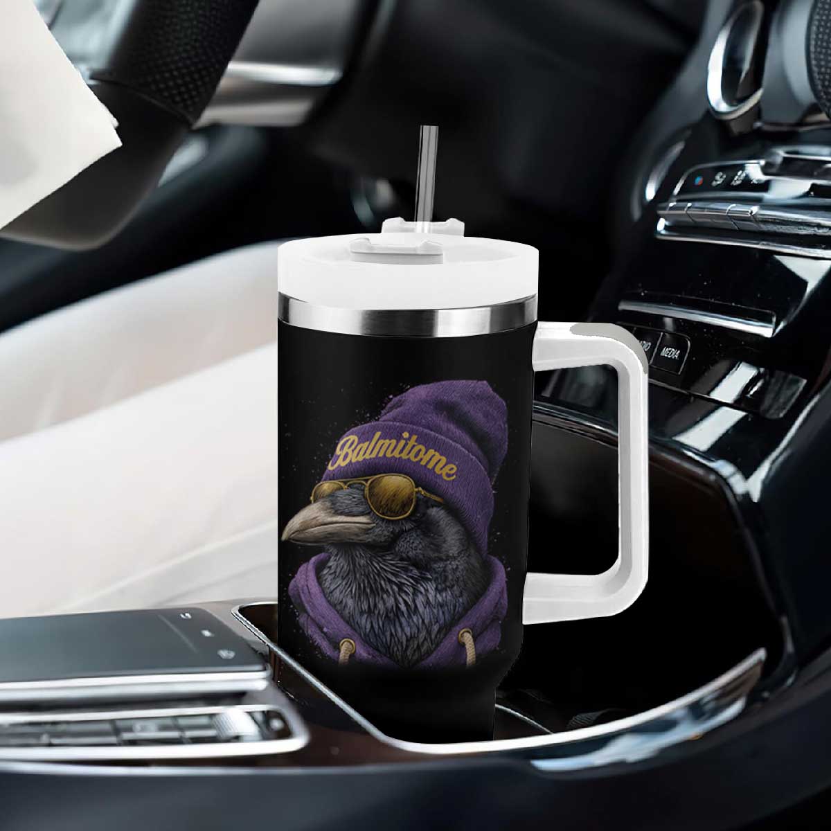 Baltimore Tumbler With Handle Vintage Maryland Edgar Allan Poe Raven Game Day TS10 Print Your Wear