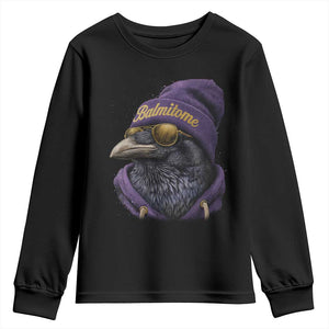 Baltimore Youth Sweatshirt Vintage Maryland Edgar Allan Poe Raven Game Day TS10 Black Print Your Wear
